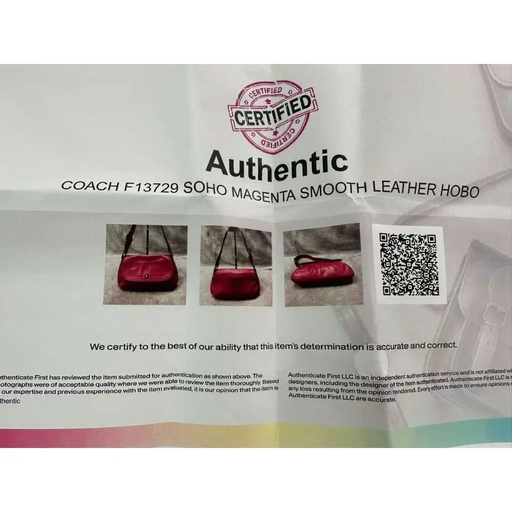 Coach Soho Magenta Leather Hobo Bag